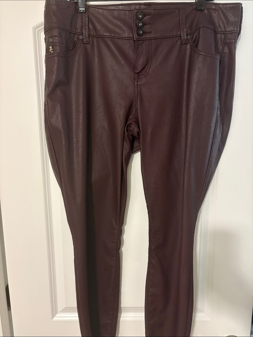 torrid Burgundy Faux Leather Skinny Pants